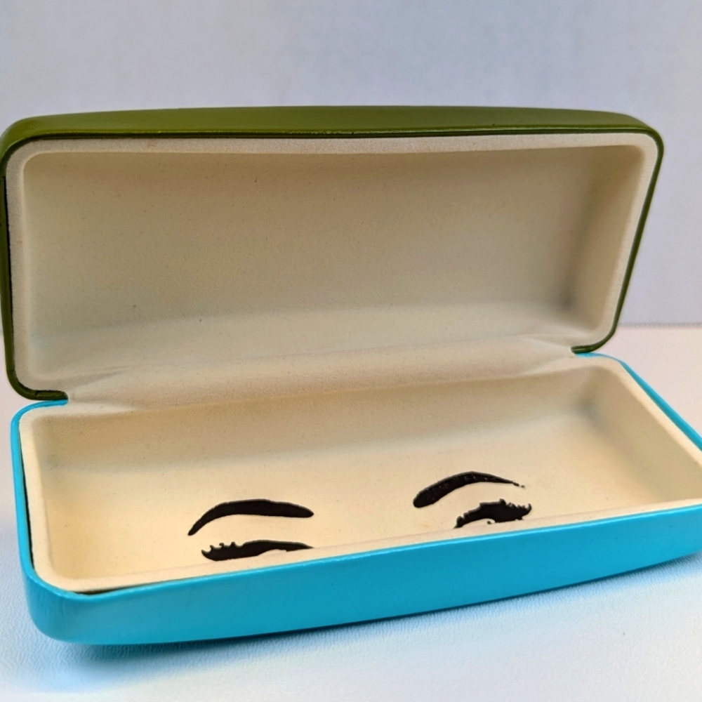 Kate Spade Eyeglasses / Sunglasses Case Green & Blue Hard Clamshell - Picture 5 of 6